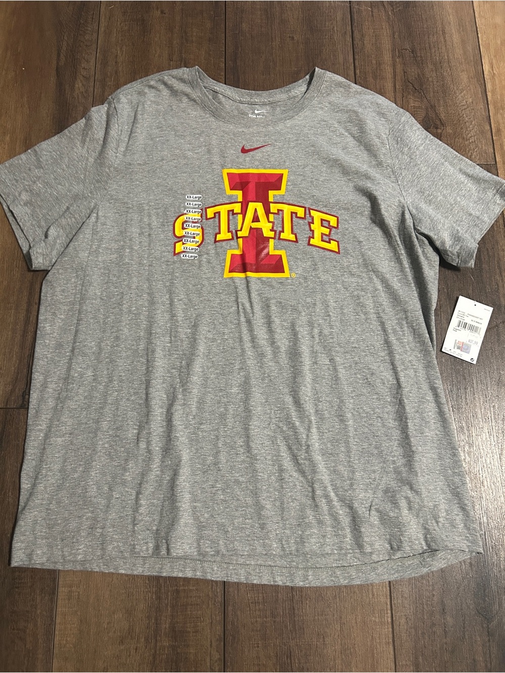 Nike Iowa State T-Shirt in Heather Gray with Red & Yellow Logo